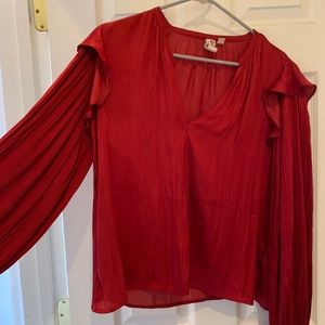 DOLAN red flowy satin top Sz M